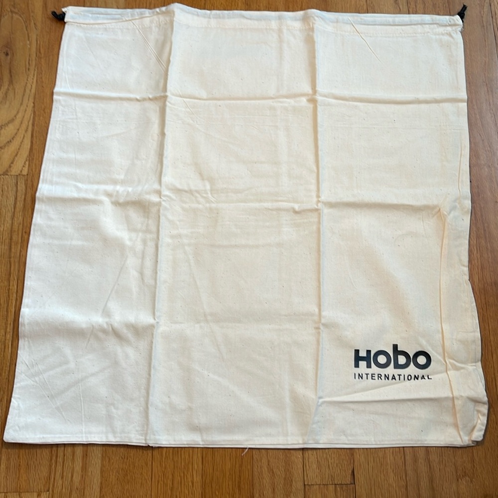 HOBO dust bag. 22”x23”. Cream with black